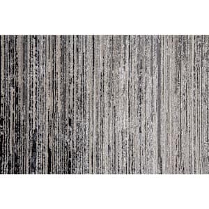 Beige and Black Abstract 7 ft. x 10 ft. Area Rug