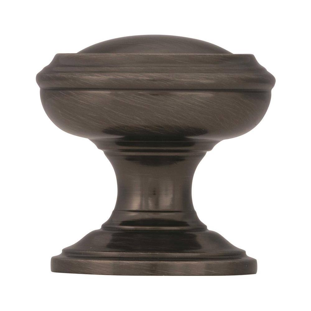 Gunmetal Round Industrial Cabinet Knob with Mounting Hardware