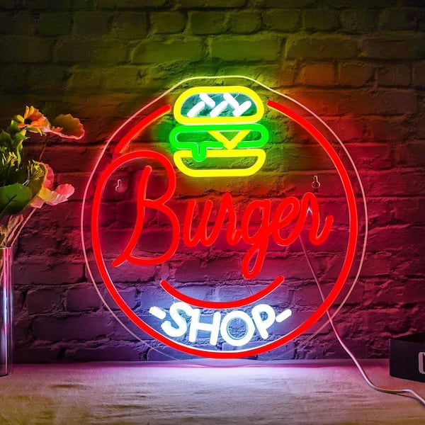 Afoxsos Open Neon Sign Series Square Acrylic LED Neon Open Sign