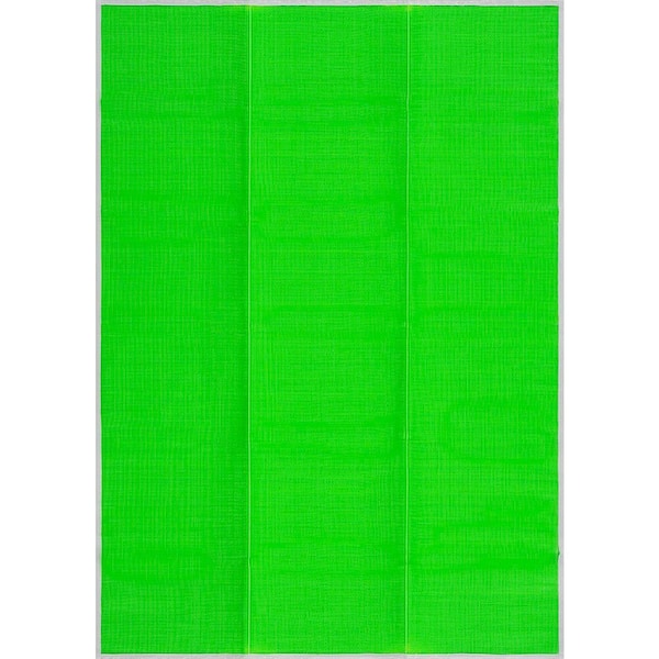 Tayse Rugs Luna Green 6 ft. x 9 ft. Solid Indoor/Outdoor Area Rug