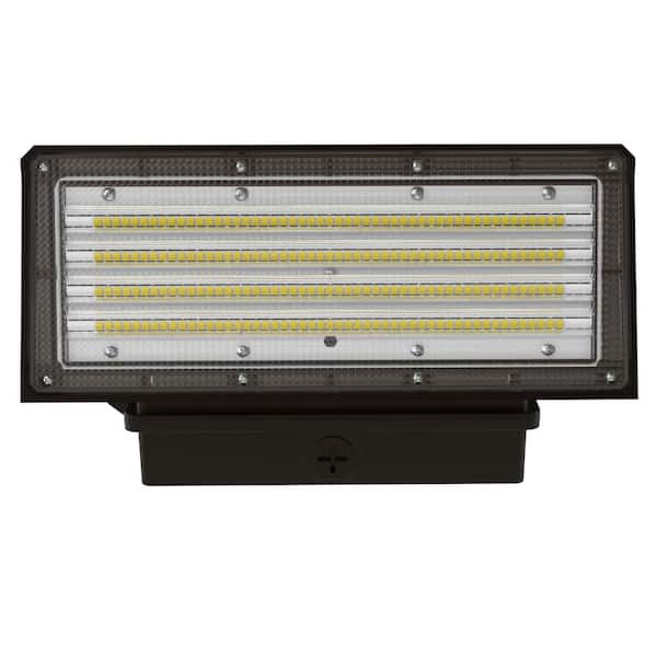 900-Watt Equivalent Integrated Dimmable LED Bronze Outdoor Wall Pack Light Full Cutoff 3000K/4000K/5000K