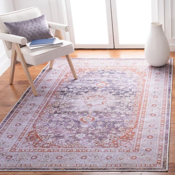Serapi Gray/Light Gray 8 ft. x 10 ft. Machine Washable Border Medallion Area Rug