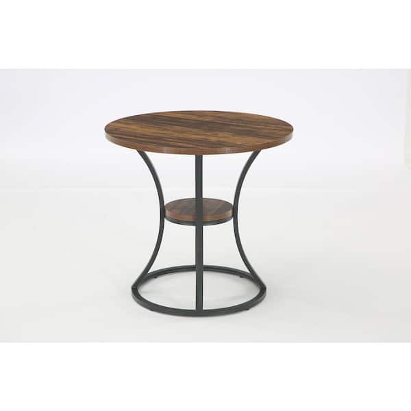 TRIBESIGNS WAY TO ORIGIN Halseey 31.5-Inch Seminar Brown Wood Home Office Study Writing Conference Table Executive Computer Desk Farmhouse for 4