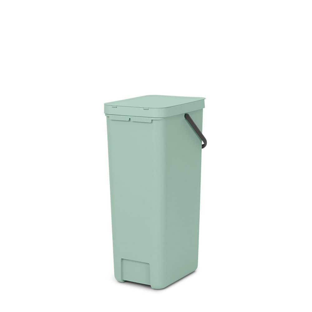 Jade Green Plastic Kitchen Recycling Bin with Removable Lid