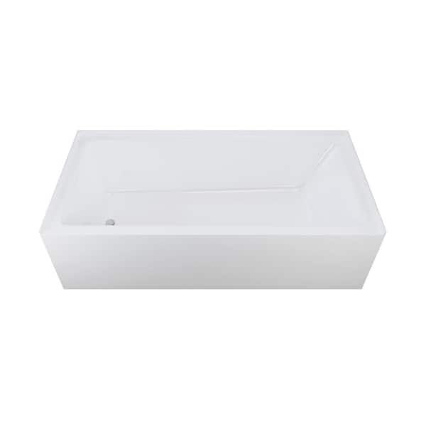 Voltaire 72 in. x 32 in. Skirted Soaking Alcove Bathtub with Left Drain in Glossy White