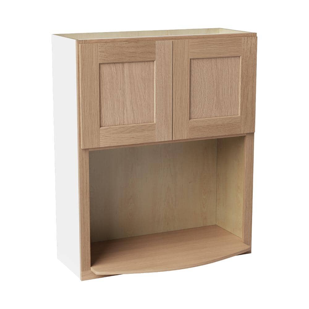 30 in. W x 17 in. D x 36 in. H Ready to Assemble Solid Wood Shaker Microwave Wall Kitchen Cabinet in Oak price history on PriceWatchPro