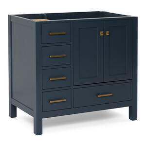 Cambridge 36 in. W x 21.5 in. D x 34.5 in. H Freestanding Bath Vanity Cabinet Only in Midnight Blue