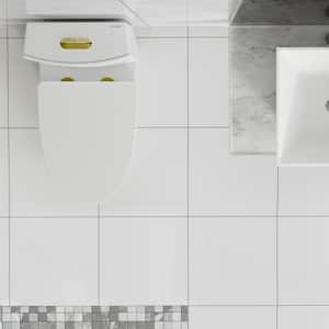St. Tropez 1-piece 1.1/1.6 GPF Dual Flush Elongated Toilet in Glossy White with Gold Hardware, Seat Included
