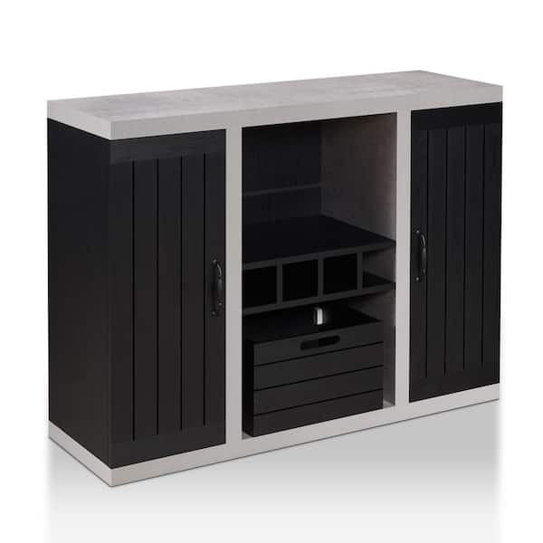 Furniture of America Proserpina Black Buffet with Multi-Storage