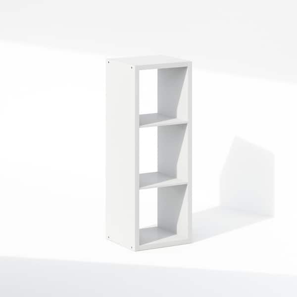 Cubic 43.98 in. Tall White Wood 3-Cube Bookcase
