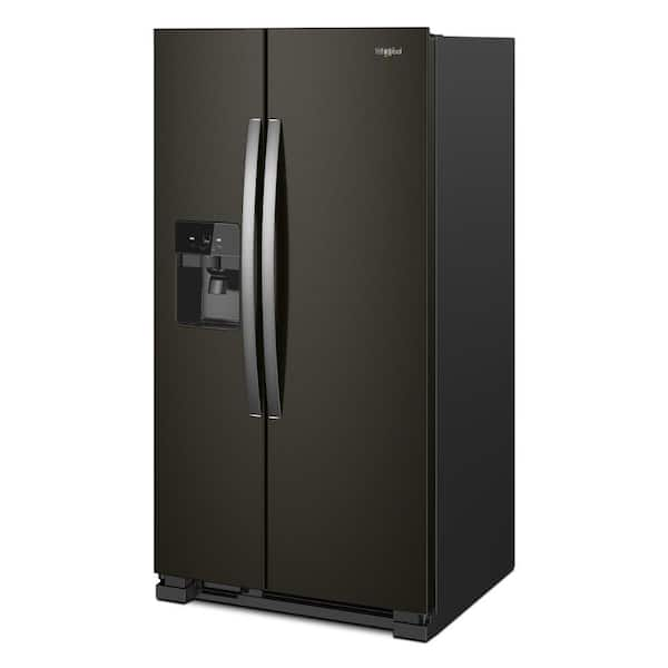 Whirlpool american fridge store freezer black