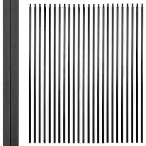 45x6 Wrought Iron Balusters Decorative Metal Spindles for Decks Spiral Stair Railing Satin Black 30-Pack