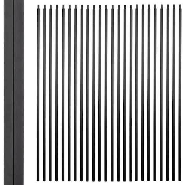 45x6 Wrought Iron Balusters Decorative Metal Spindles for Decks Spiral Stair Railing Satin Black 30-Pack