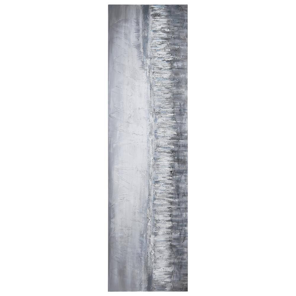 Silver Dust Textured Metallic Abstract Landscape Canvas Art, 20" x 72"