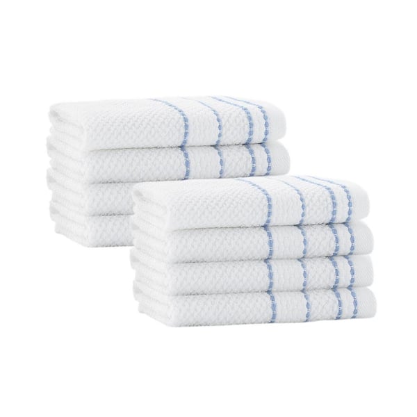Unbranded Monroe 8-Pieces White Turkish Cotton Wash Towels