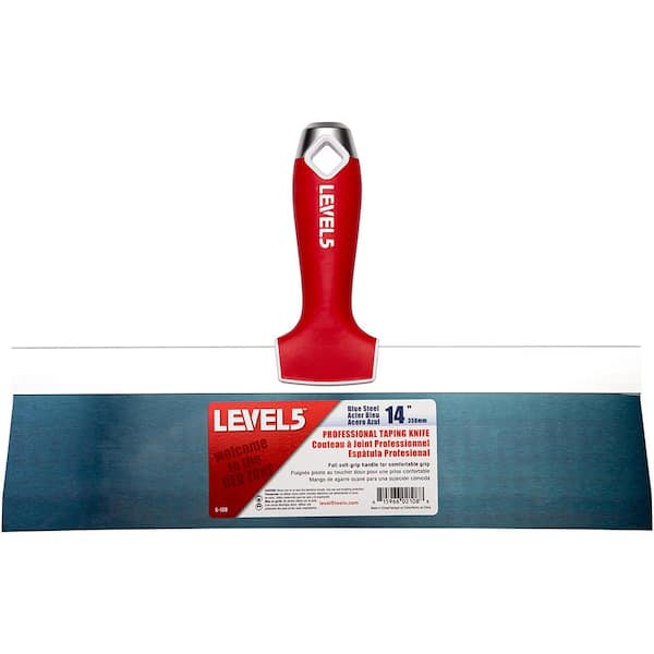 14 in. Blue Steel Taping Knife with Soft Grip