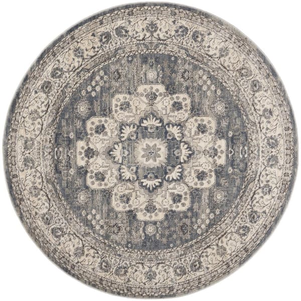 Quarry QUA07 Grey/Ivory Rug 4' ROUND