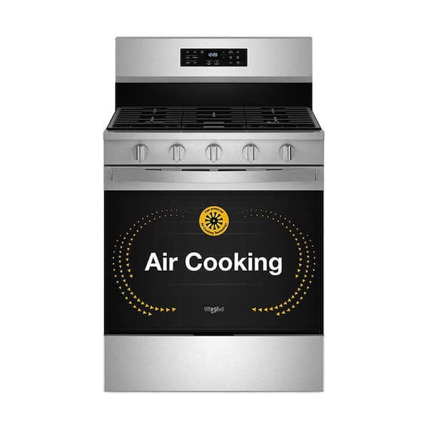 30 in. 5 Burners Freestanding Gas Range in Stainless Steel with Air Cooking Technology