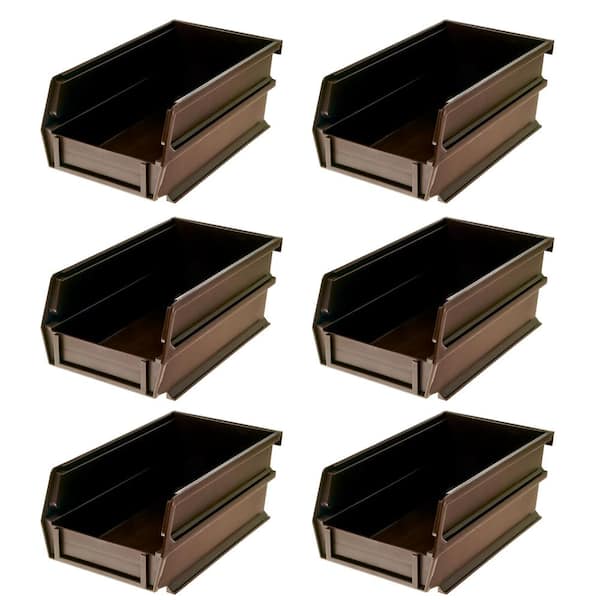 LocBin 7-3/8 in. L x 4-1/8 in. W x 3 in. H Brown Tool Storage Bin, (6-Pack)