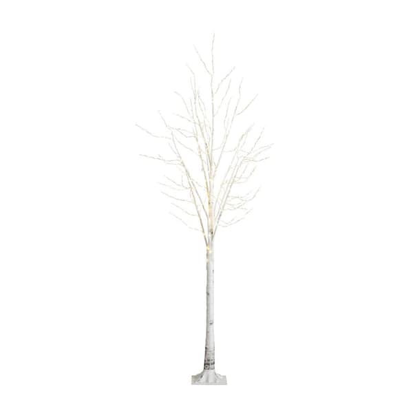 Nearly Natural 8 ft. Pre-Lit Artificial White Birch Tree with 500 Warm White LED Lights