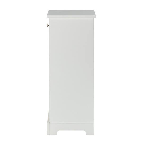 Tatahance White Wood Cabinet with Removable Woven Baskets