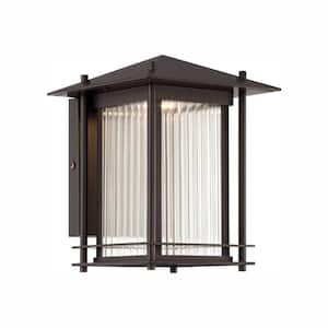 Hadley 11.5 in. Burnished Bronze Integrated LED Outdoor Line Voltage Wall Sconce