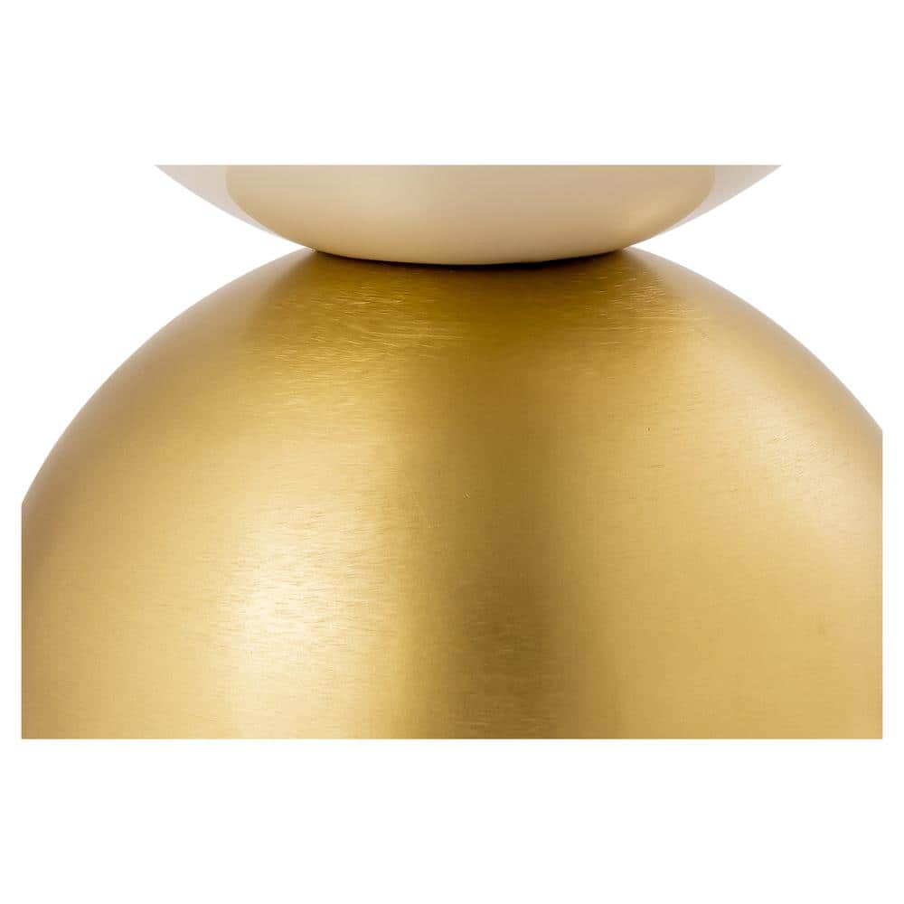 Calista Gold and Ivory Round Iron Side Table