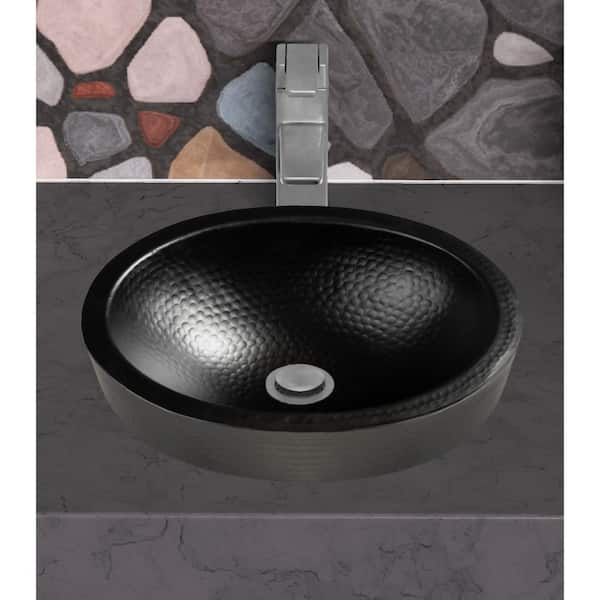 Begursa Black Cast Iron Bathroom Vessel Sink. Bowl Sink.