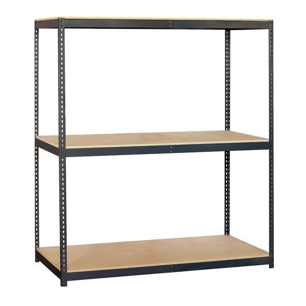 Salsbury Industries 72 in. W x 84 in. H x 24 in. D 3-Shelf Heavy Duty Steel and Particleboard Solid Shelving