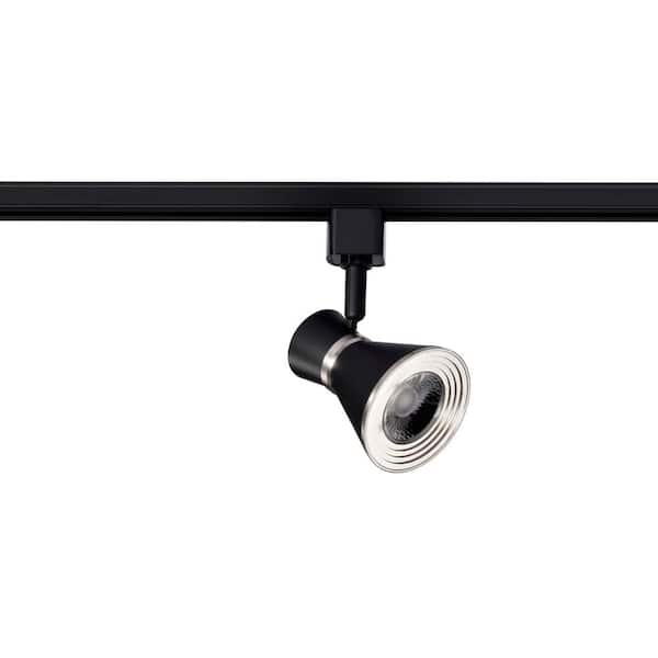 SATCO Matte Black/Brushed Nickel Integrated LED Fixed Track Mini Step Head