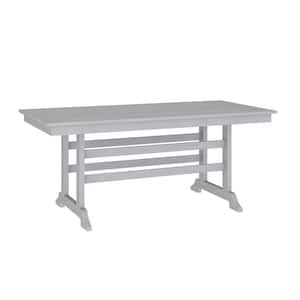 Gray Rectangle Plastic Outdoor Side Table