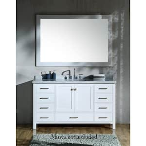 Cambridge 61 in. W x 22 in. D x 36 in. H Bath Vanity in White with Carrara White Marble Top