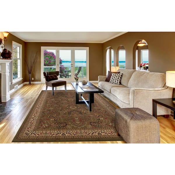 Persian Classics Sarouk Green 8 ft. x 11 ft. Area Rug