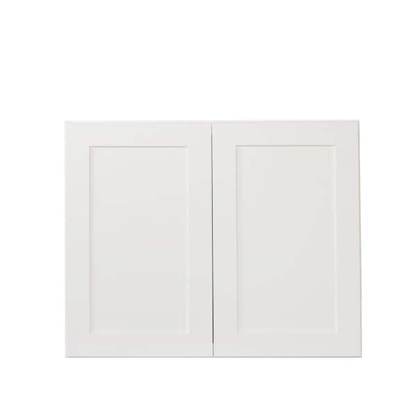 Bremen Cabinetry Bremen Ready to Assemble 30x15x12 in. Shaker High Double Door Wall Cabinet in White