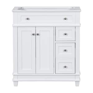 30 in. W x 18 in. D x 33 in. H Bath Vanity Cabinet without Top in White