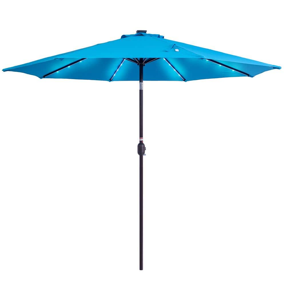 9 ft. Outdoor Lighted Market Patio Umbrella Table Umbrella with Push Button