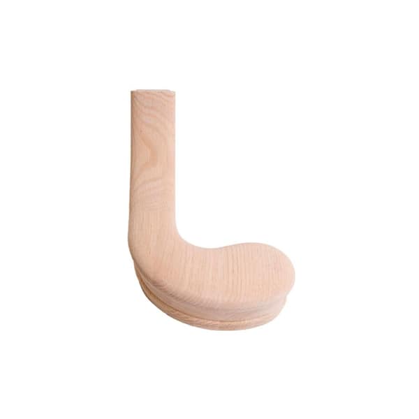 HOUSE OF FORGINGS 7045 Red Oak Right Hand Turnout - 6010 Wood Staircase Handrail Fitting for Stair Remodel