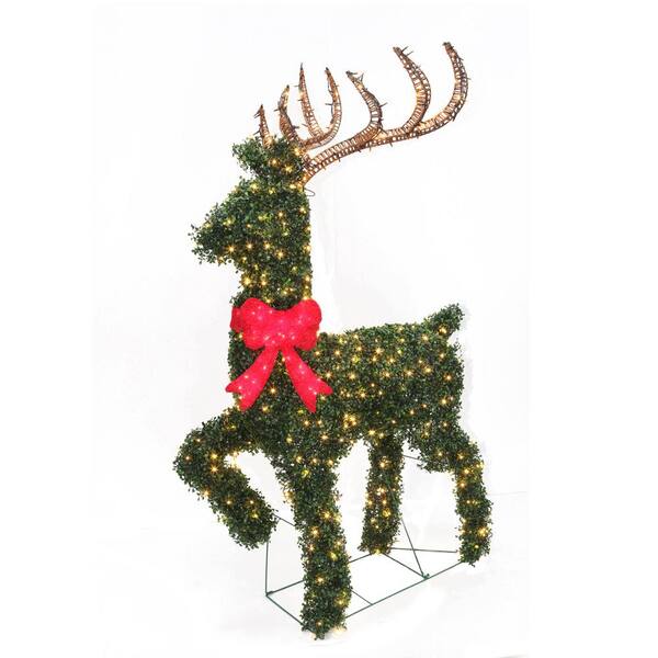 Home Accents Holiday 67 in. Topiary Deer Sculpture with Warm White Lights