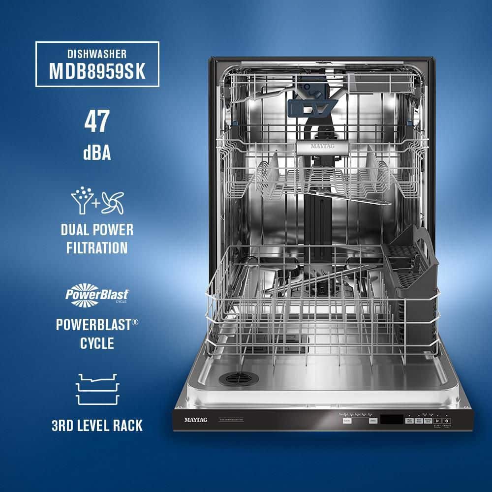 Top Control Stainless Steel Energy Star Dishwasher with Dual Power Filtration