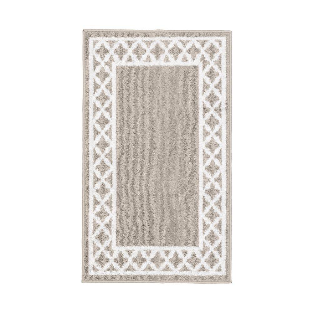 Reviews for Nautica Collin Trellis Border Light Grey and White 2 ft. 2 ...