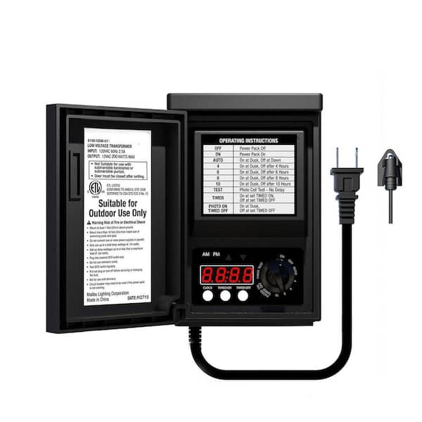 YICHUHAOXI Low-Voltage Weatherproof Transformer with Photo Sensor for Landscape Lighting, Programmable Timer, Overload Protection