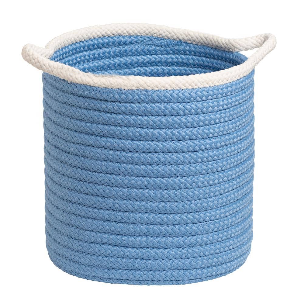 Sonoma 14 in. x 14 in. x 12 in. Blue Round Polypropylene Braided Basket