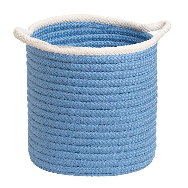 Colonial Mills Sonoma 14 in. x 14 in. x 12 in. Blue Round Polypropylene Braided Basket