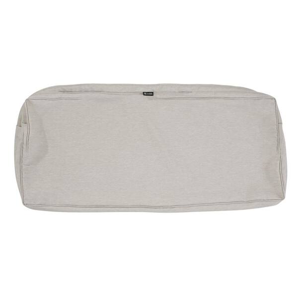 Classic Accessories Montlake Fadesafe 42 in. W x 18 in. D x 3 in. H Rectangular Bench/Settee Patio Seat Cushion Slip Cover in Heather Grey