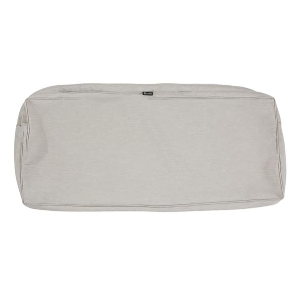 Classic Accessories Montlake Fadesafe 48 in. W x 18 in. D x 3 in. H Rectangular Patio Bench/Settee Seat Cushion Slip Cover in Heather Grey