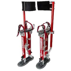 Buildman 18 in. to 30 in. Aluminum Adjustable Self-Locking Drywall Stilts with Anti-Fatigue Straps, 225 lbs. Capacity