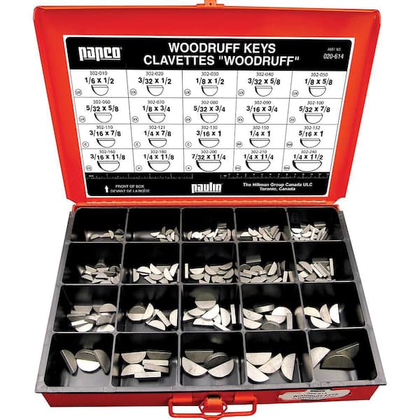 Woodruff Keys Assorted Master Pro Kit (210-Pieces)