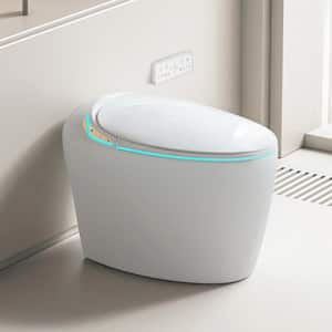 Elongated Smart Toilet 1.28 Gal. with Bidet Built-In, Warm Water Sprayer and Dryer Automatic Flush in White