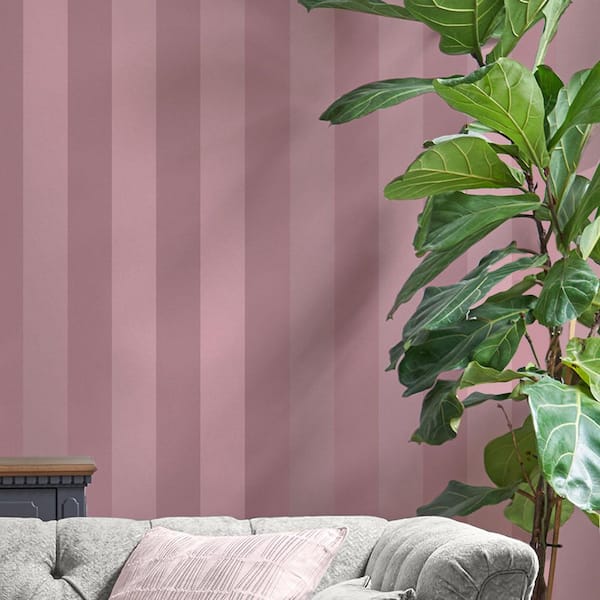 Laura Ashley Lille Pearlescent Stripe Mulberry Purple Wallpaper