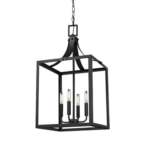 Generation Lighting Labette 4-Light Black Hall-Foyer Hanging Pendant